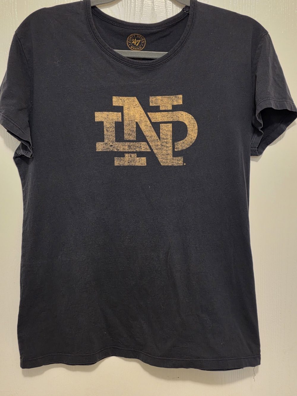 47 Kids Navy Tee with Distressed Gold ND Logo